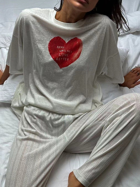 Camiseta informal de algodón con cuello redondo y media manga para mujer