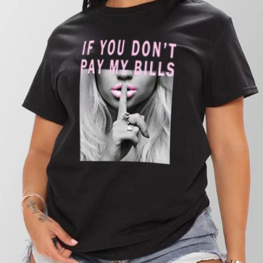 Camiseta informal holgada de talla grande para mujer, cuello redondo, manga corta, estampado de letras y eslogan