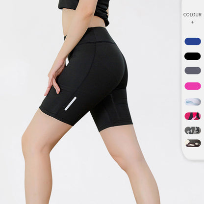 Women'S Casual Fitness Quick-Drying Tight Sports Cropped Biker Shorts