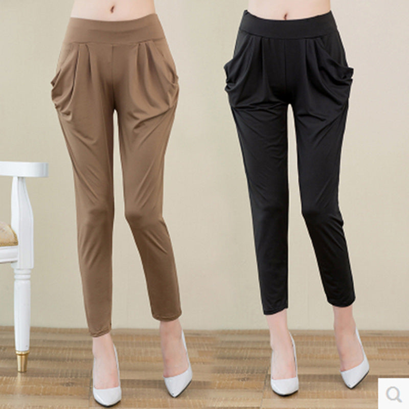 Women'S Casual Solid Color Cropped Pants