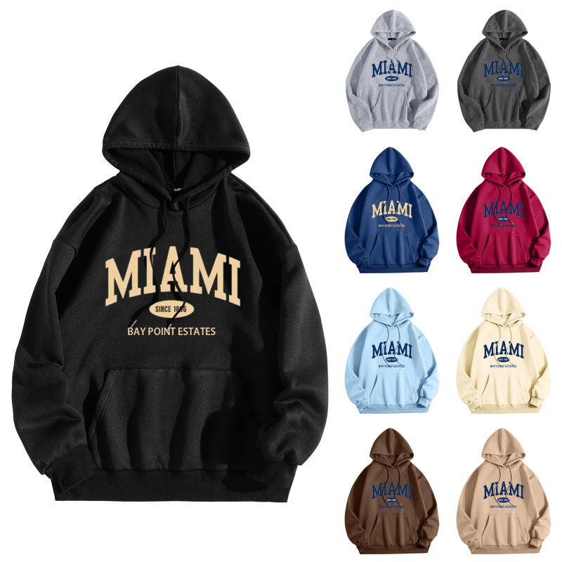 Sudadera con capucha y bolsillo de manga larga con estampado de letras informal a la moda para mujer