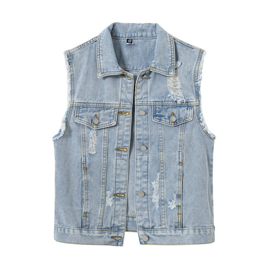 Women Casual Rick Denim Vest