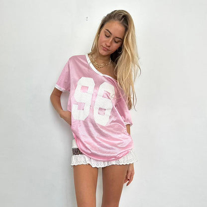 Women Fashion Casual Loose Breathable Digital Print Short Sleeve V-Neck Jersey T-Shirt