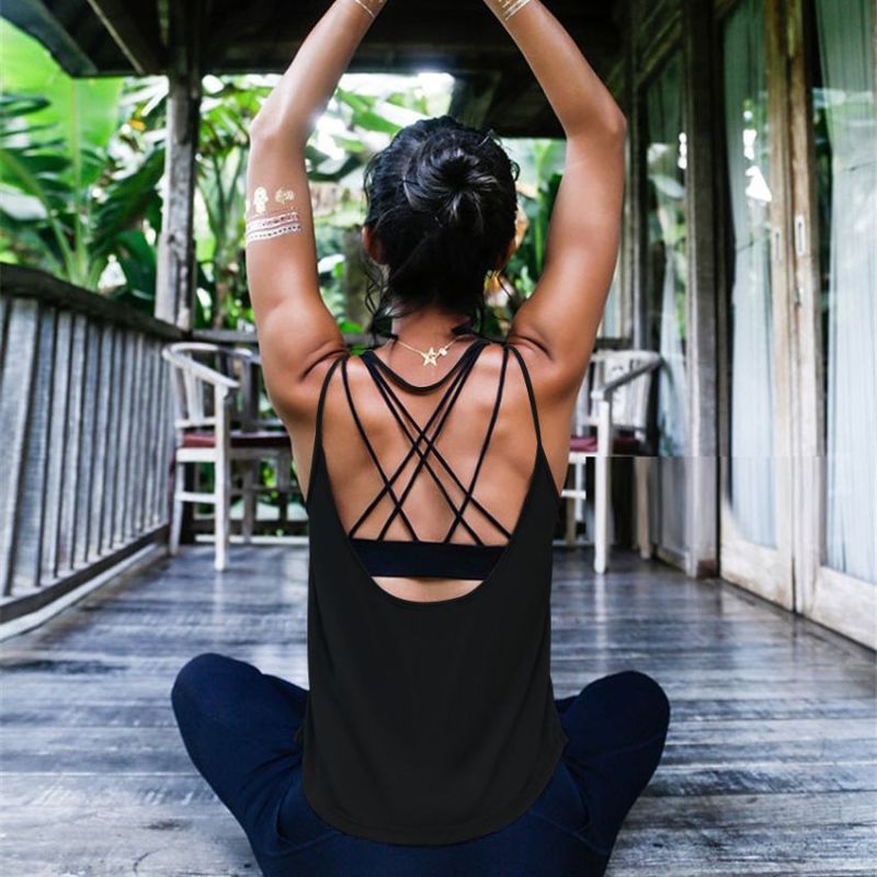 Chaleco de yoga transpirable, sin espalda, informal y a la moda para mujer