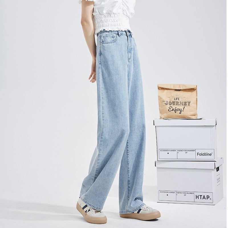 Vaqueros rectos casuales holgados a la moda para mujer