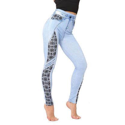 Women High Waist Printed Casual Slim Fashion Leggings Pants