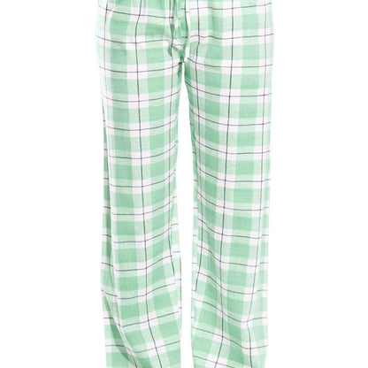 Women Classic Plaid Pattern Casual High Waist Drawstring Pants