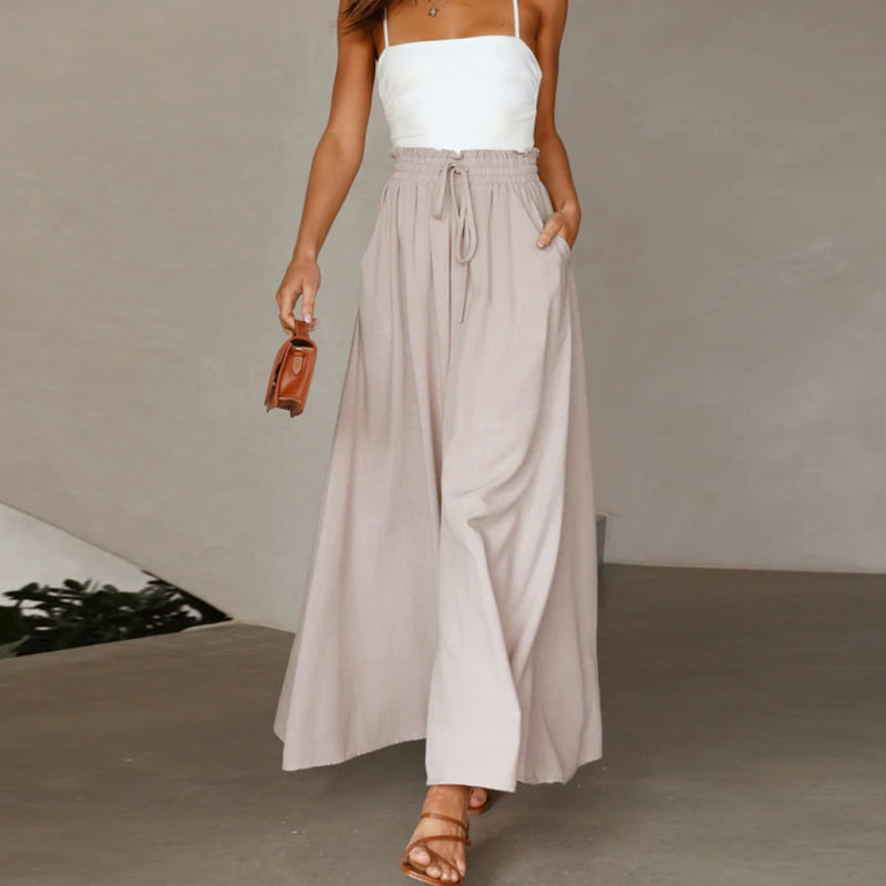 Summer Women Casual Printed Wide-Leg Pants