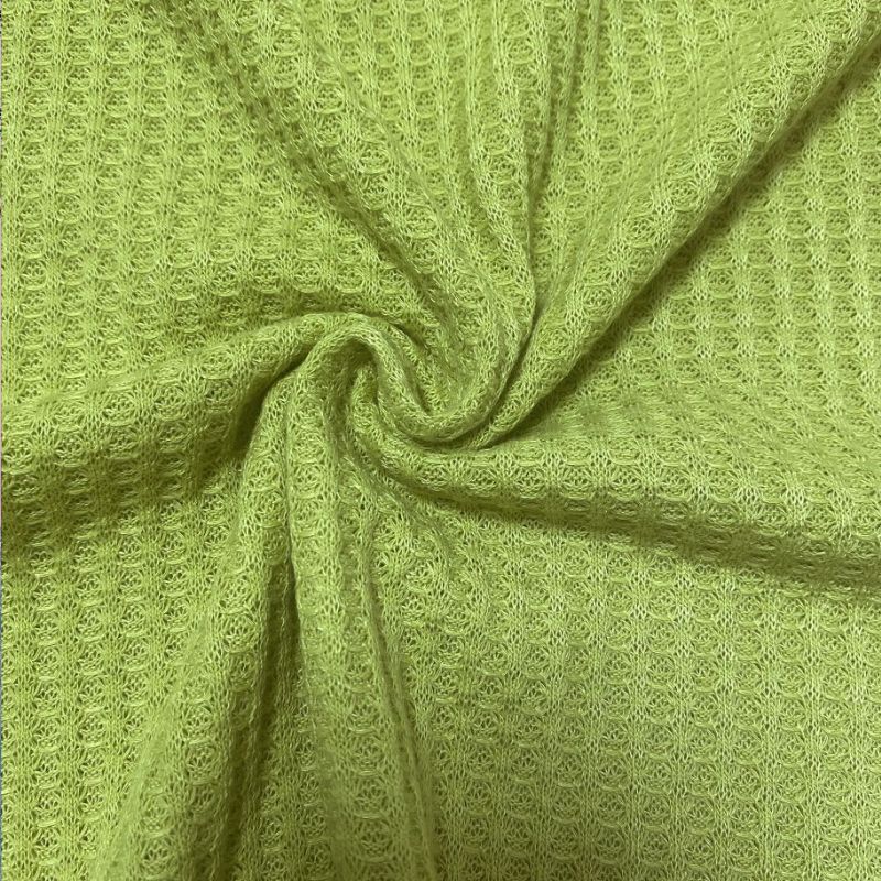 Pijama de punto con estampado de gofres de color liso, cómodo y a la moda para mujer, conjunto informal para el hogar