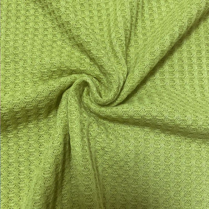 Pijama de punto con estampado de gofres de color liso, cómodo y a la moda para mujer, conjunto informal para el hogar