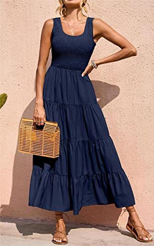 Vestido casual básico de verano para mujer, liso, corte A, estilo swing