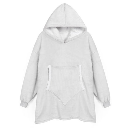 Couples Spring Autumn Casual Lazy Home Solid Color Flannel Long Sleeve Hooded Sleepwear