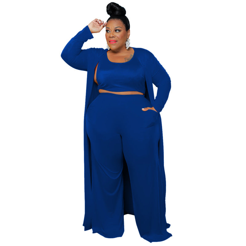 Conjunto deportivo informal de tres piezas para mujer: camiseta y pantalón