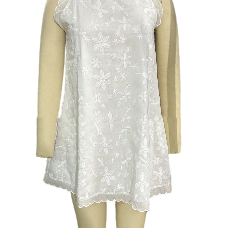 Vestido informal holgado sin mangas con estampado floral a la moda para mujer
