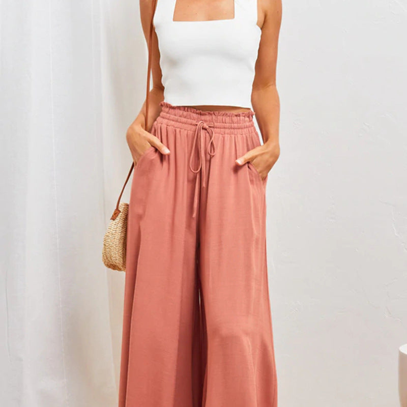 Summer Women Fashion Printed Loose Casual Wide-Leg Pants