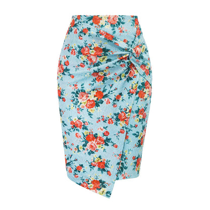 Women Printed Casual Hip Midi Skirt