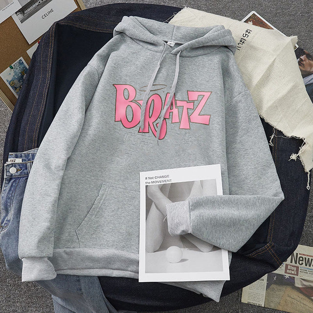 Sudadera con capucha de forro polar con estampado de letras para hombre y mujer, moda informal de otoño e invierno