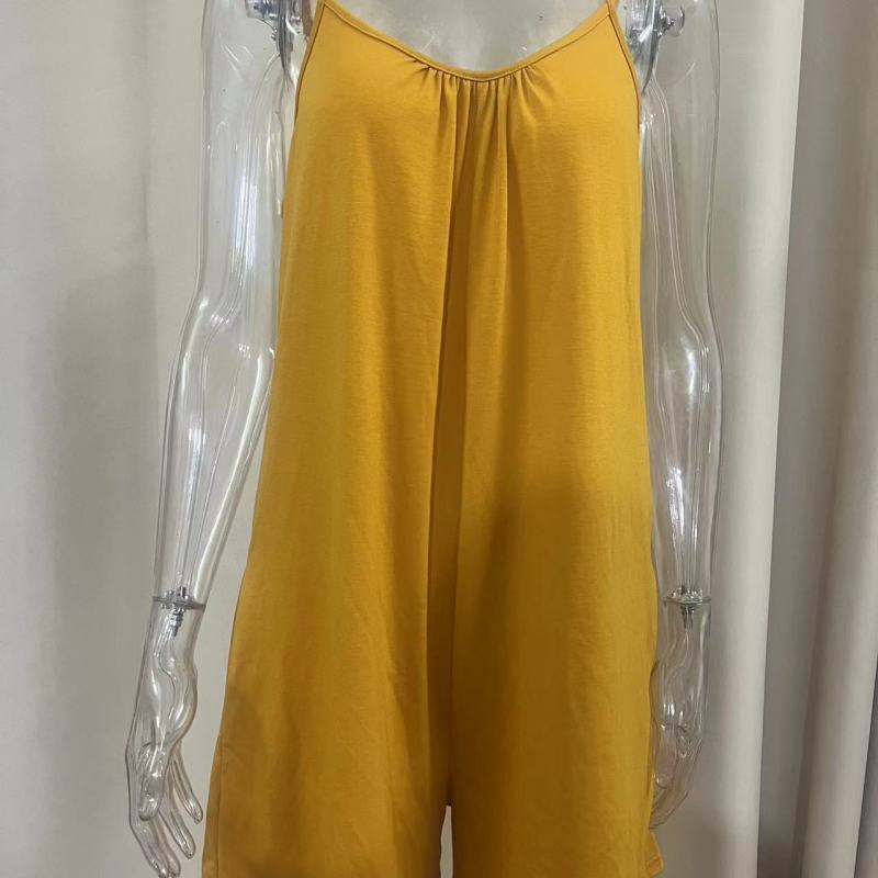 Mono informal básico de color liso con tirantes sueltos para mujer