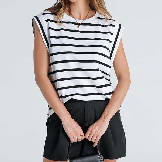 Camiseta básica informal de verano con mangas cortas para mujer