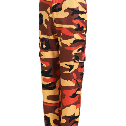 Pantalones cargo casuales con estampado de camuflaje para mujer