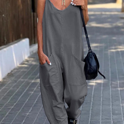 Women'S Fashion Casual Loose Suspender Jumpsuit