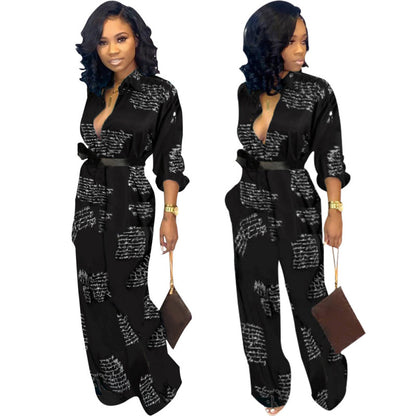 Women Fashion Casual Long Sleeve Jumpsuit