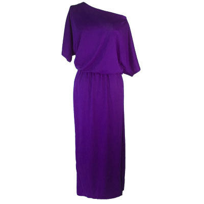Women Casual Basic Solid Color Short Sleeve Summer Oblique Shoulder Side-slit Pocket Loose Dress
