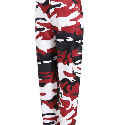 Pantalones cargo casuales con estampado de camuflaje para mujer