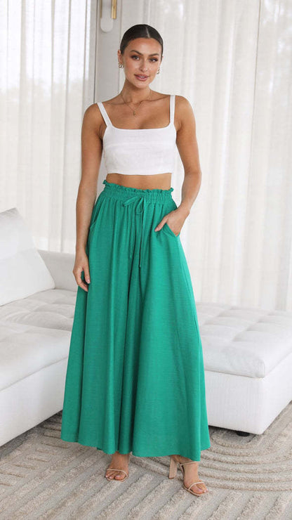 Summer Women Fashion Printed Loose Casual Wide-Leg Pants