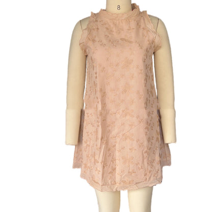 Vestido informal holgado sin mangas con estampado floral a la moda para mujer