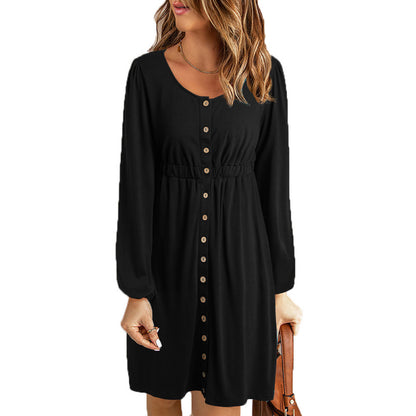 Women Casual Summer Solid Color Sleeveless Loose Dress