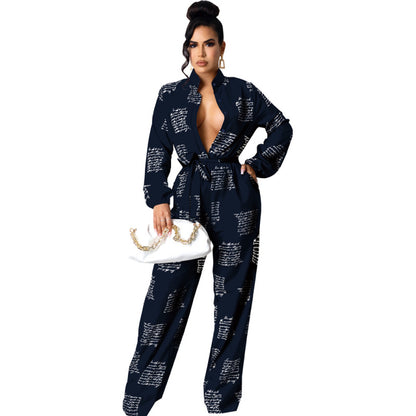 Women Fashion Casual Long Sleeve Jumpsuit