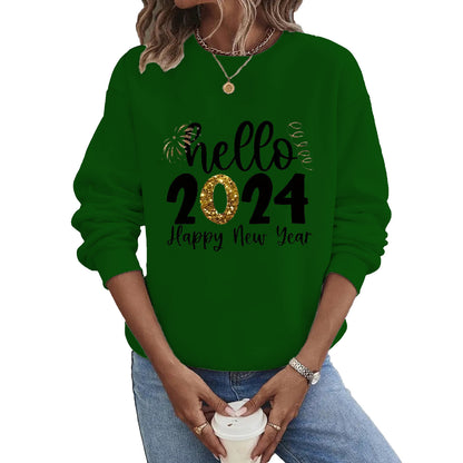 Sudadera informal de manga larga y cuello redondo de talla grande 2024