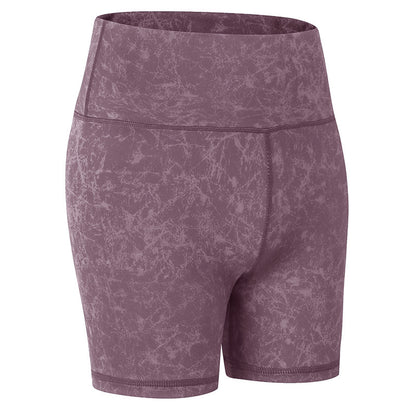 Women'S Casual Nude Printed High-Elastic Tight-Fitting Sports Quick-Drying Fitness 3-Point Biker Shorts