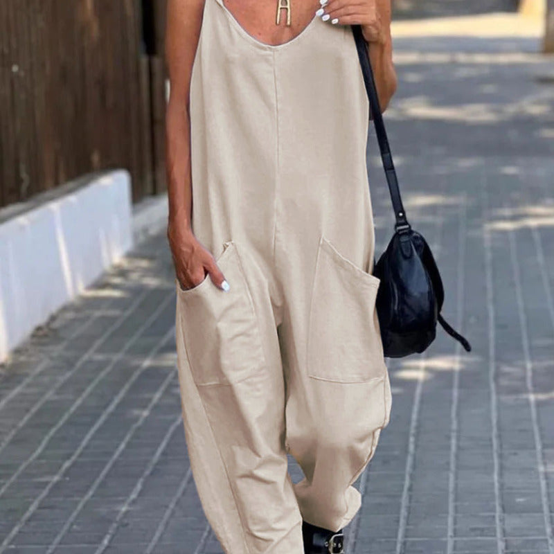 Women'S Fashion Casual Loose Suspender Jumpsuit