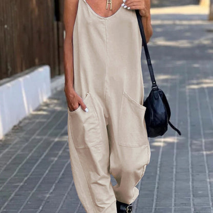 Women'S Fashion Casual Loose Suspender Jumpsuit