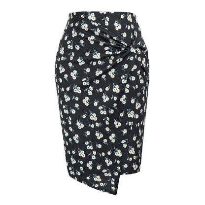 Women Printed Casual Hip Midi Skirt