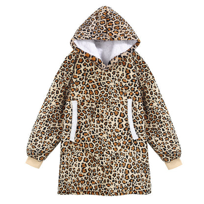 Couples Spring Autumn Casual Lazy Home Solid Color Flannel Long Sleeve Hooded Sleepwear