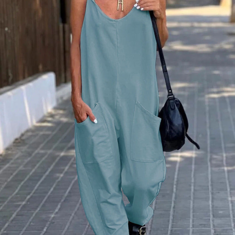 Women'S Fashion Casual Loose Suspender Jumpsuit
