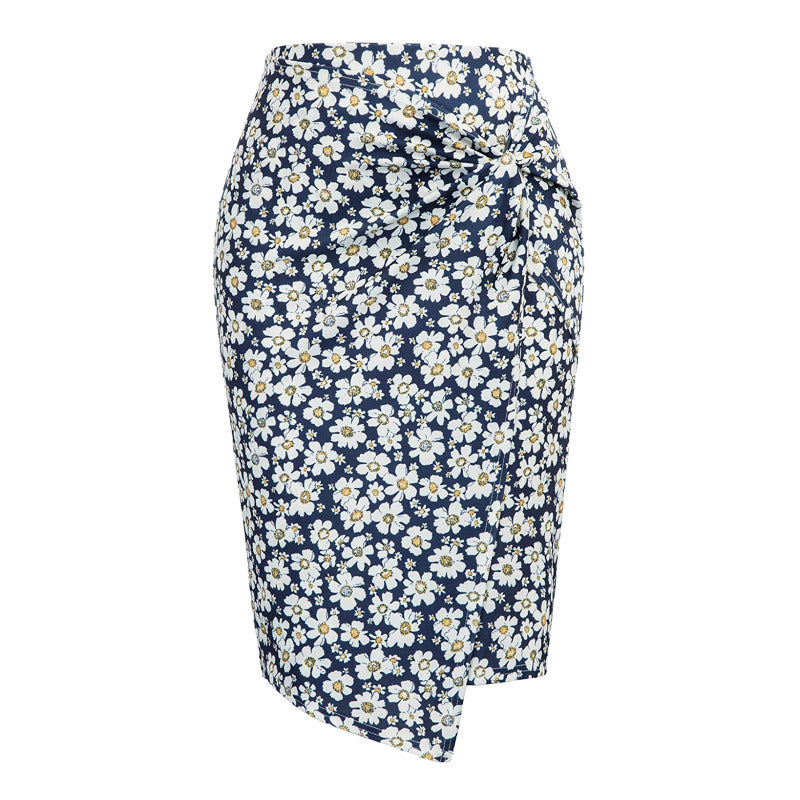 Women Printed Casual Hip Midi Skirt
