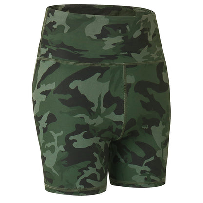 Women'S Casual Nude Printed High-Elastic Tight-Fitting Sports Quick-Drying Fitness 3-Point Biker Shorts