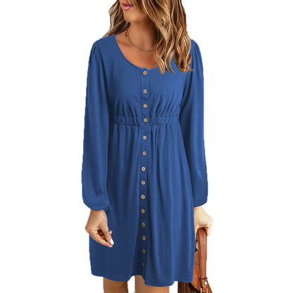 Women Casual Summer Solid Color Sleeveless Loose Dress