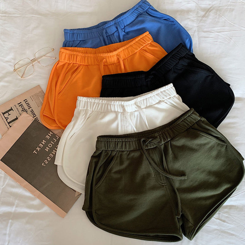 Women Summer Loose High Waist Casual Solid Color Sports Wide Leg Shorts