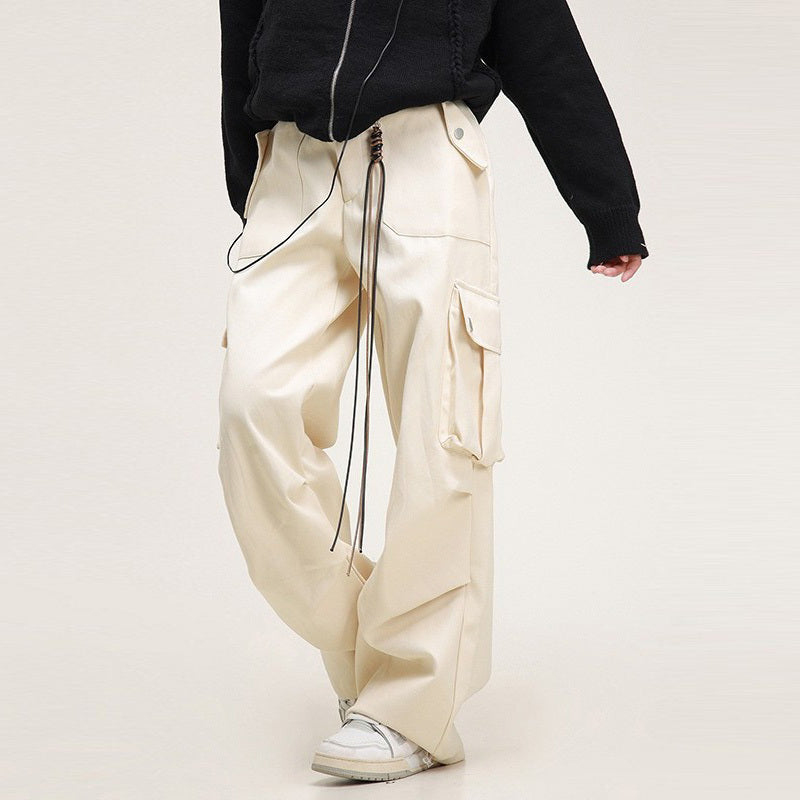 Pantalones cargo casuales de Maillard, holgados y rectos con bolsillos vintage para mujer