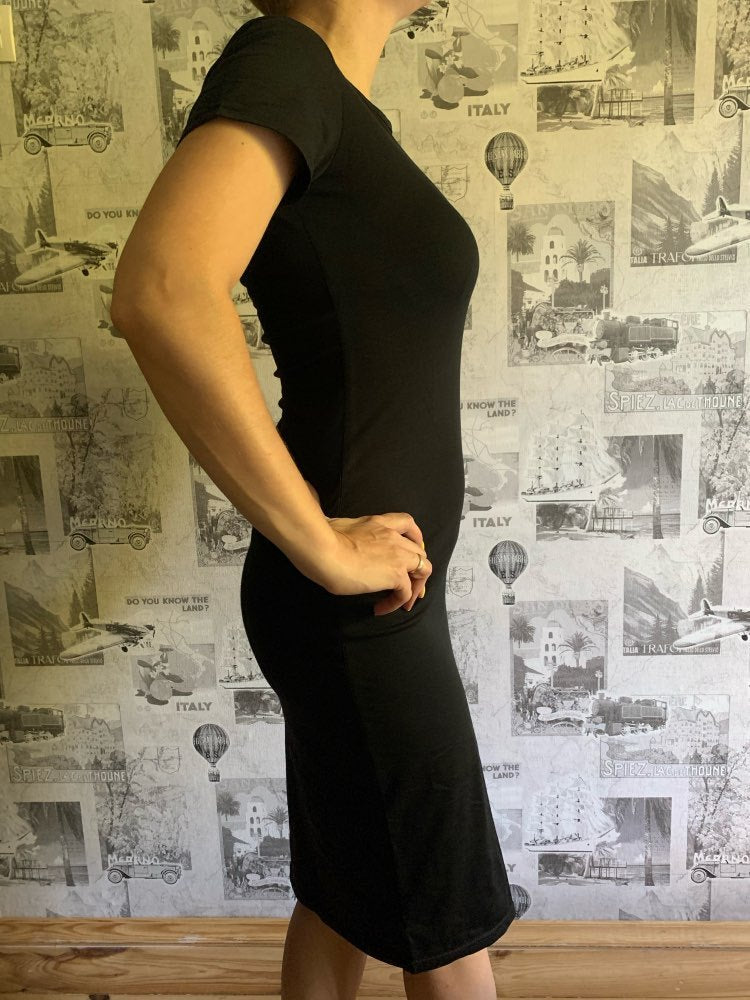Vestido básico casual de manga corta para mujer