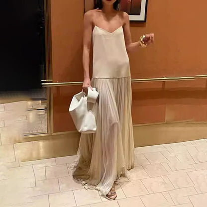 Women Sexy Casual Loose Backless Camisole Dress