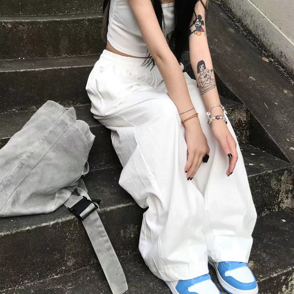Summer Women Fashion Casual Loose High Waist Pants