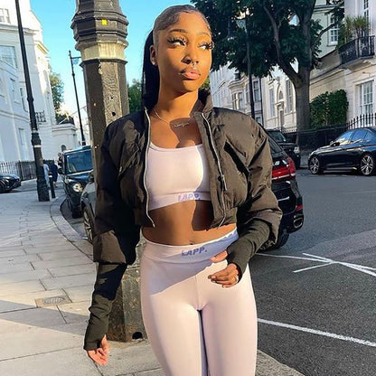 Cárdigan informal de color liso para mujer, abrigo acolchado de algodón con bolsillo y cremallera, para otoño e invierno