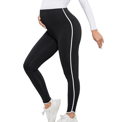 Leggings de yoga elásticos de cintura alta y cadera para mujeres embarazadas