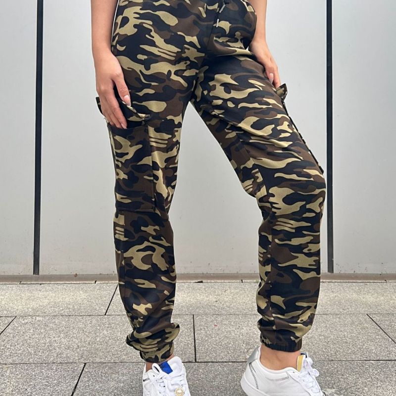 Street Women Casual Camouflage Print Cargo Pants